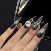 Wujasmine Press on nails The Dark Queen- Long Length Press On Nails