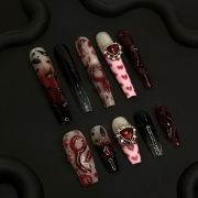 Wujasmine Press on nails 1031Bloody Mary Nail Set