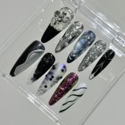 Wujasmine Press on nails 707Black Manba