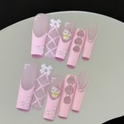 Wujasmine Press on nails fake nails short press on nails-Pink Ballet