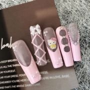 Wujasmine Press on nails fake nails short press on nails-Pink Ballet