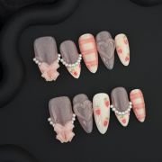 Wujasmine Press on nails fake nails -Strawberry Cheese 🍓🧀