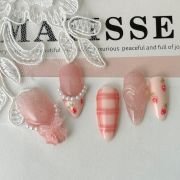 Wujasmine Press on nails fake nails -Strawberry Cheese 🍓🧀