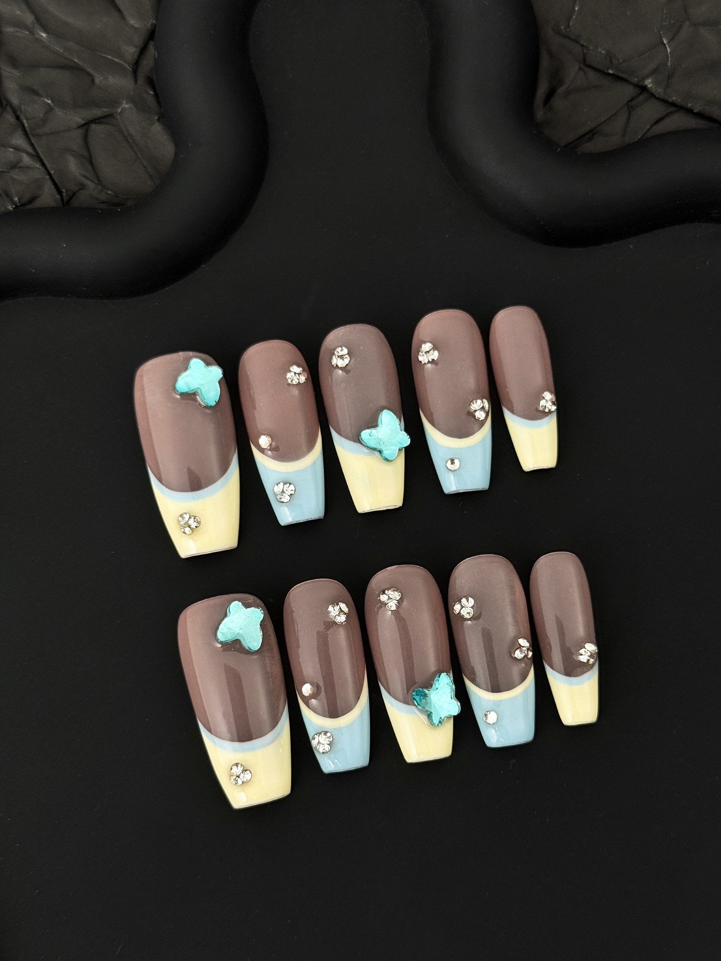 Wujasmine Press on nails fake nails short press on nails-Sweetheart Milk Foam