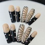 Wujasmine Press on nails Black Butterfly🦋