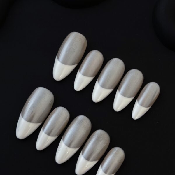 Wujasmine Press on nails fake nails-French Simple White  🤍